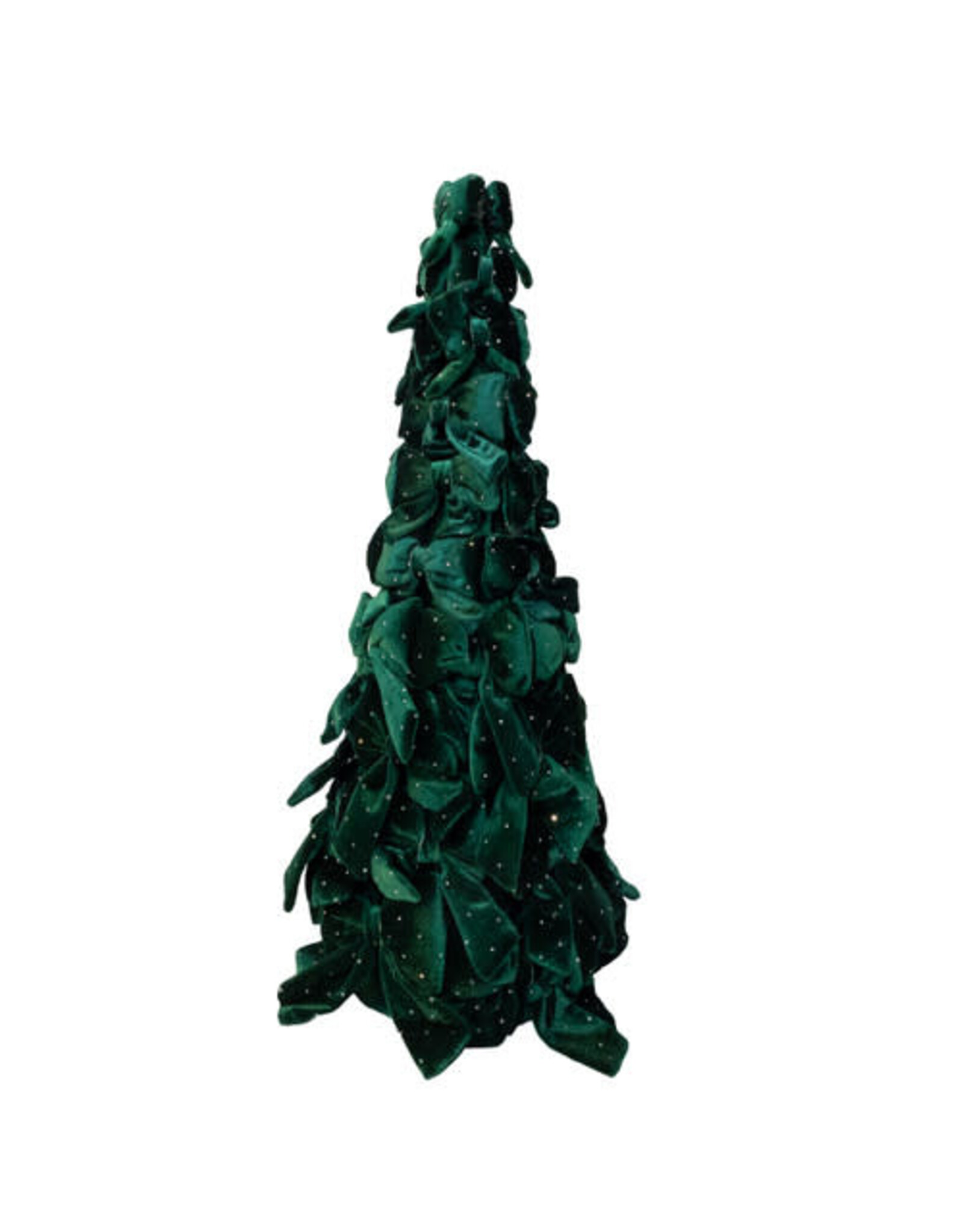 Kurt Adler Bow Tree w Diamond Gemstones 19 Inch Dark Green