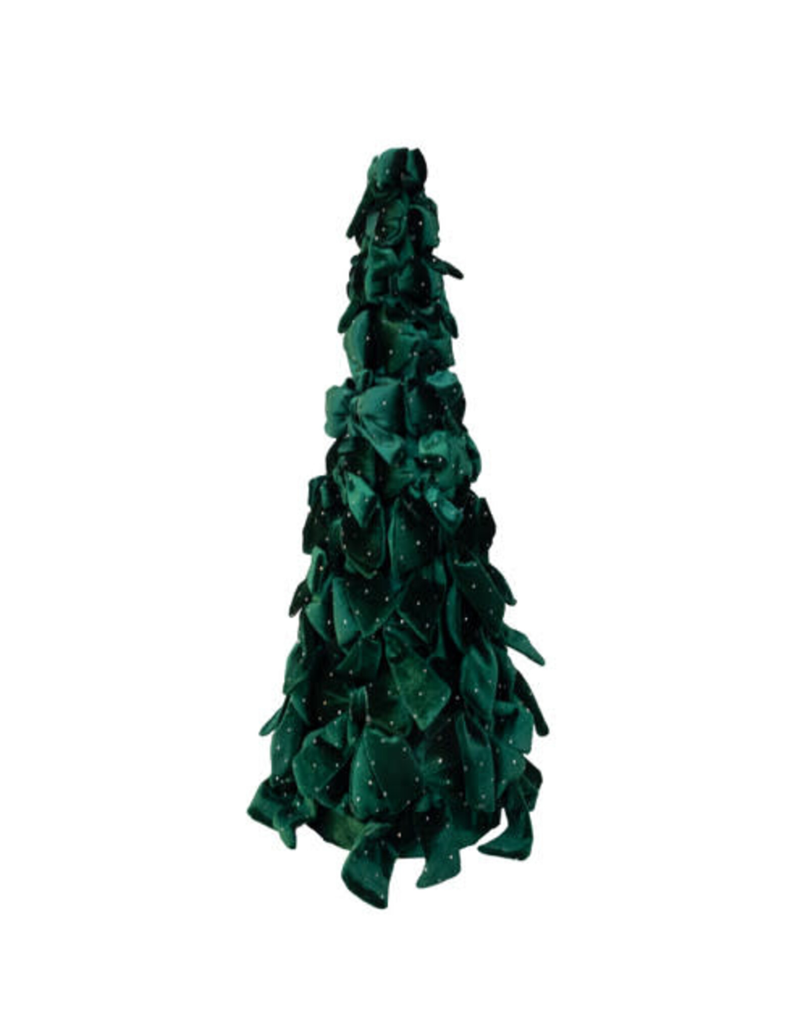 Kurt Adler Bow Tree w Diamond Gemstones 19 Inch Dark Green