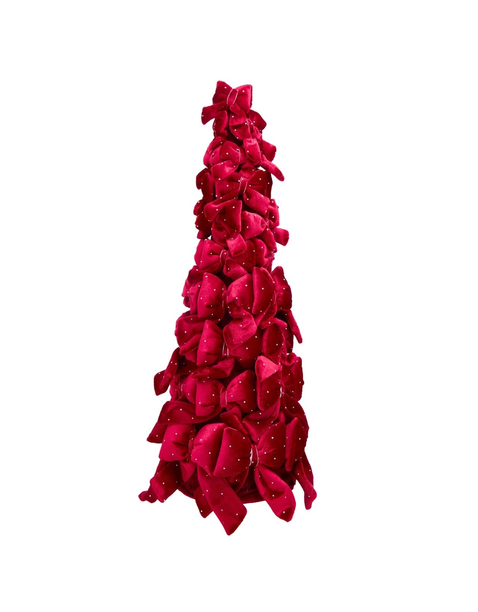 Kurt Adler Bow Tree w Diamond Gemstones 19 Inch Burgundy