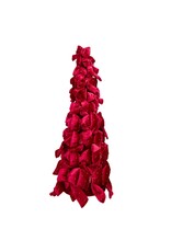 Kurt Adler Bow Tree w Diamond Gemstones 19 Inch Burgundy