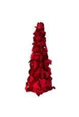 Kurt Adler Bow Tree w Diamond Gemstones 19 Inch Burgundy