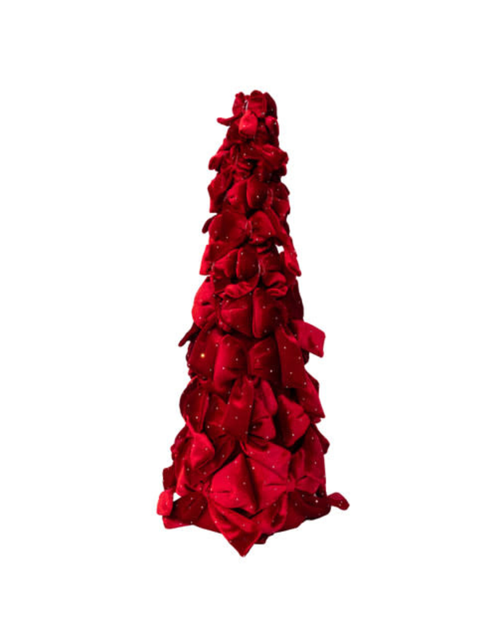 Kurt Adler Bow Tree w Diamond Gemstones 19 Inch Burgundy