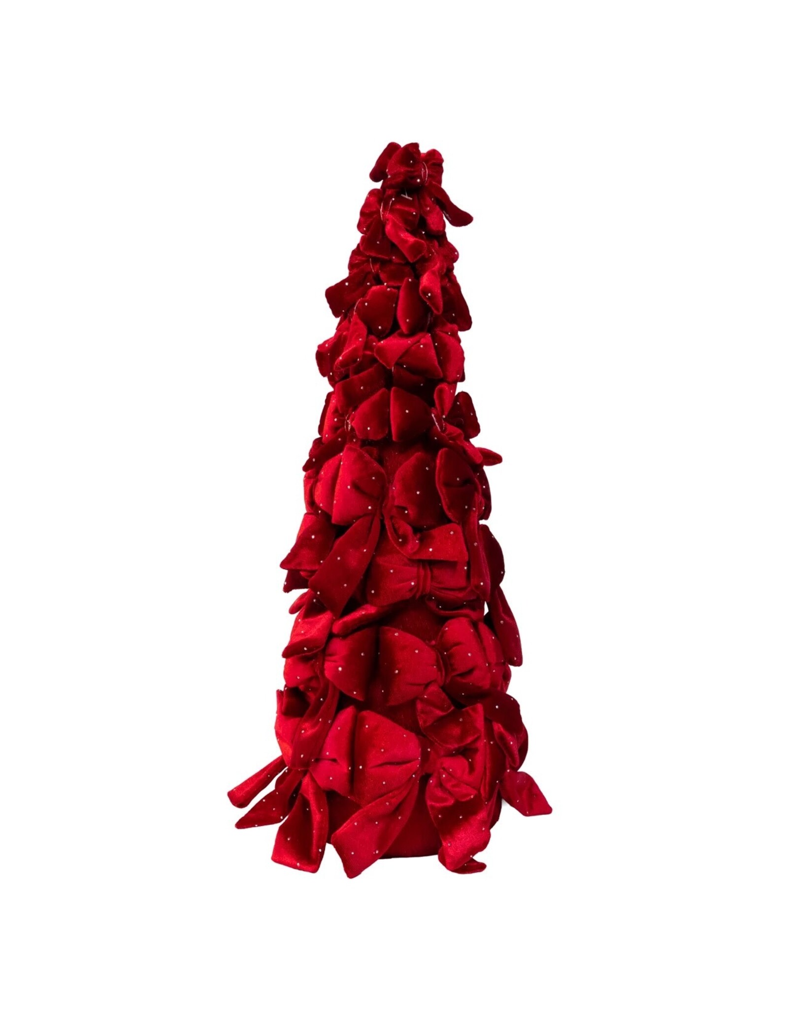 Kurt Adler Bow Tree w Diamond Gemstones 15 Inch Burgundy