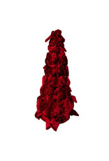 Kurt Adler Bow Tree w Diamond Gemstones 15 Inch Burgundy