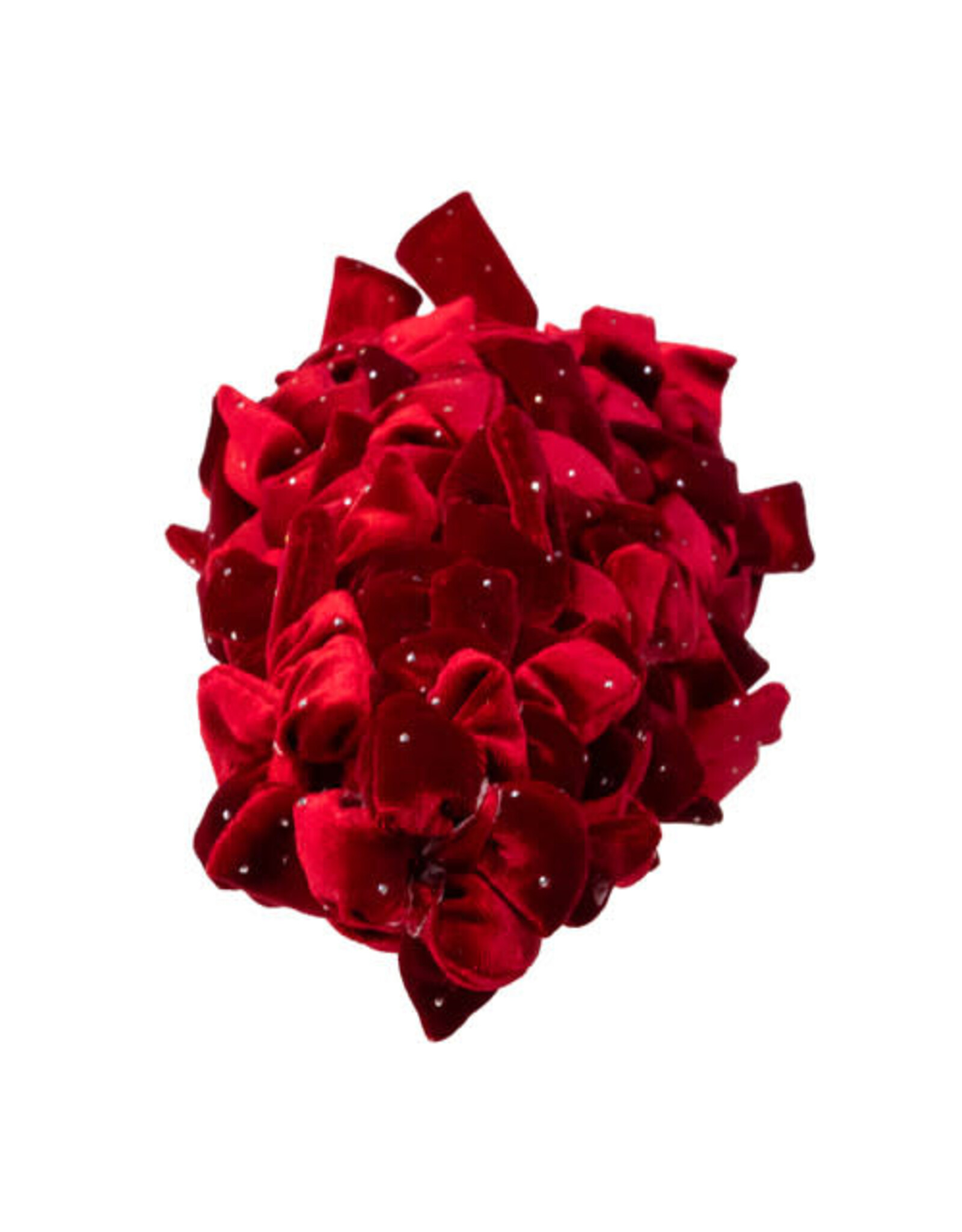 Kurt Adler Bow Tree w Diamond Gemstones 15 Inch Burgundy
