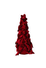 Kurt Adler Bow Tree w Diamond Gemstones 15 Inch Burgundy