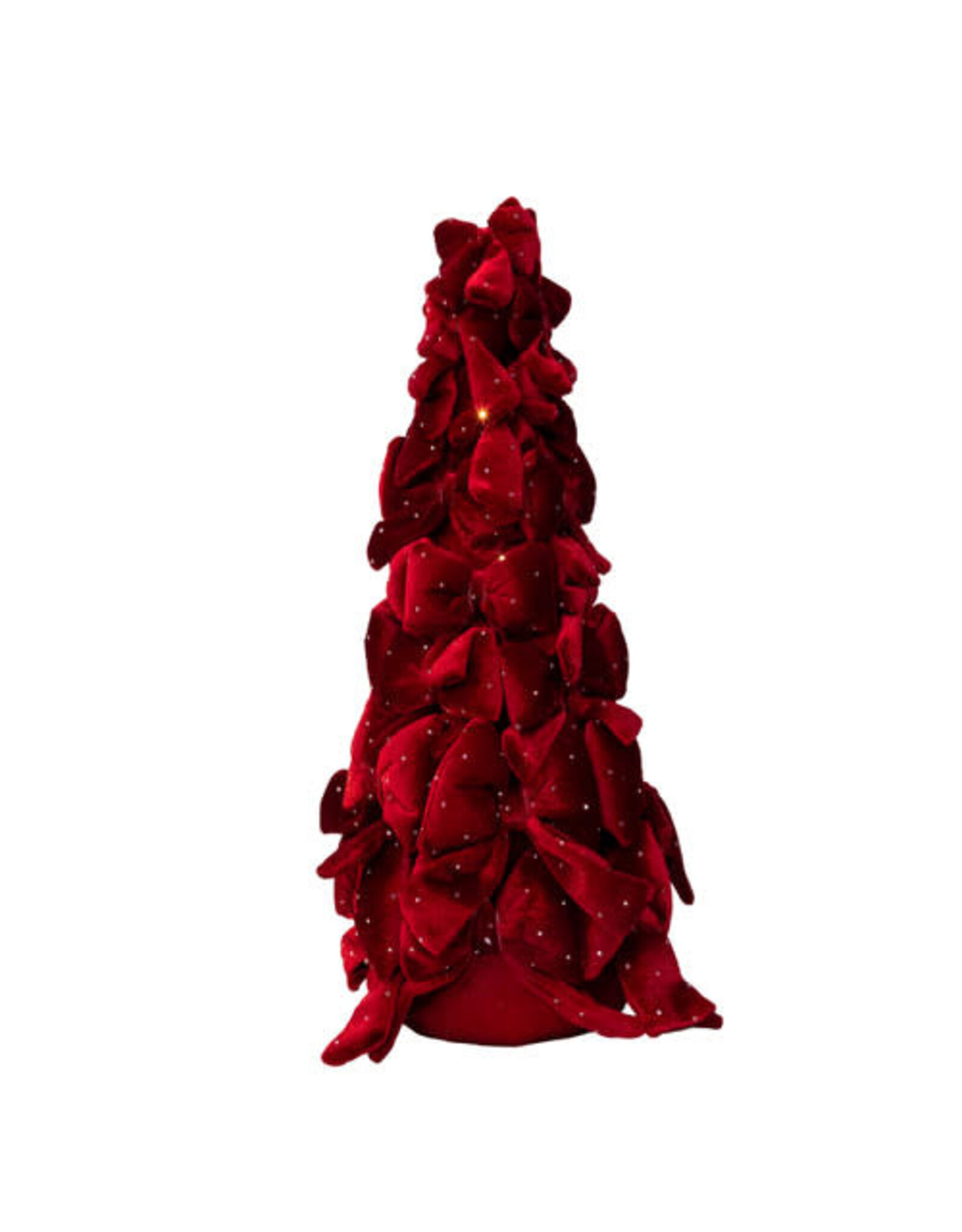 Kurt Adler Bow Tree w Diamond Gemstones 15 Inch Burgundy