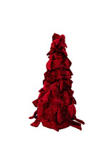 Kurt Adler Bow Tree w Diamond Gemstones 15 Inch Burgundy