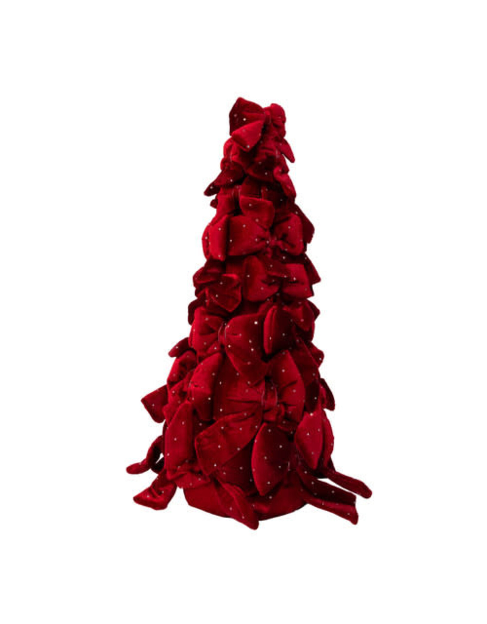 Kurt Adler Bow Tree w Diamond Gemstones 15 Inch Burgundy