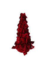 Kurt Adler Bow Tree w Diamond Gemstones 15 Inch Burgundy