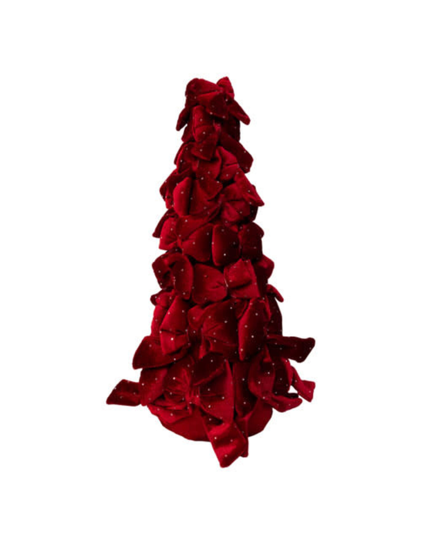 Kurt Adler Bow Tree w Diamond Gemstones 15 Inch Burgundy