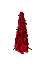 Kurt Adler Bow Tree w Diamond Gemstones 15 Inch Burgundy