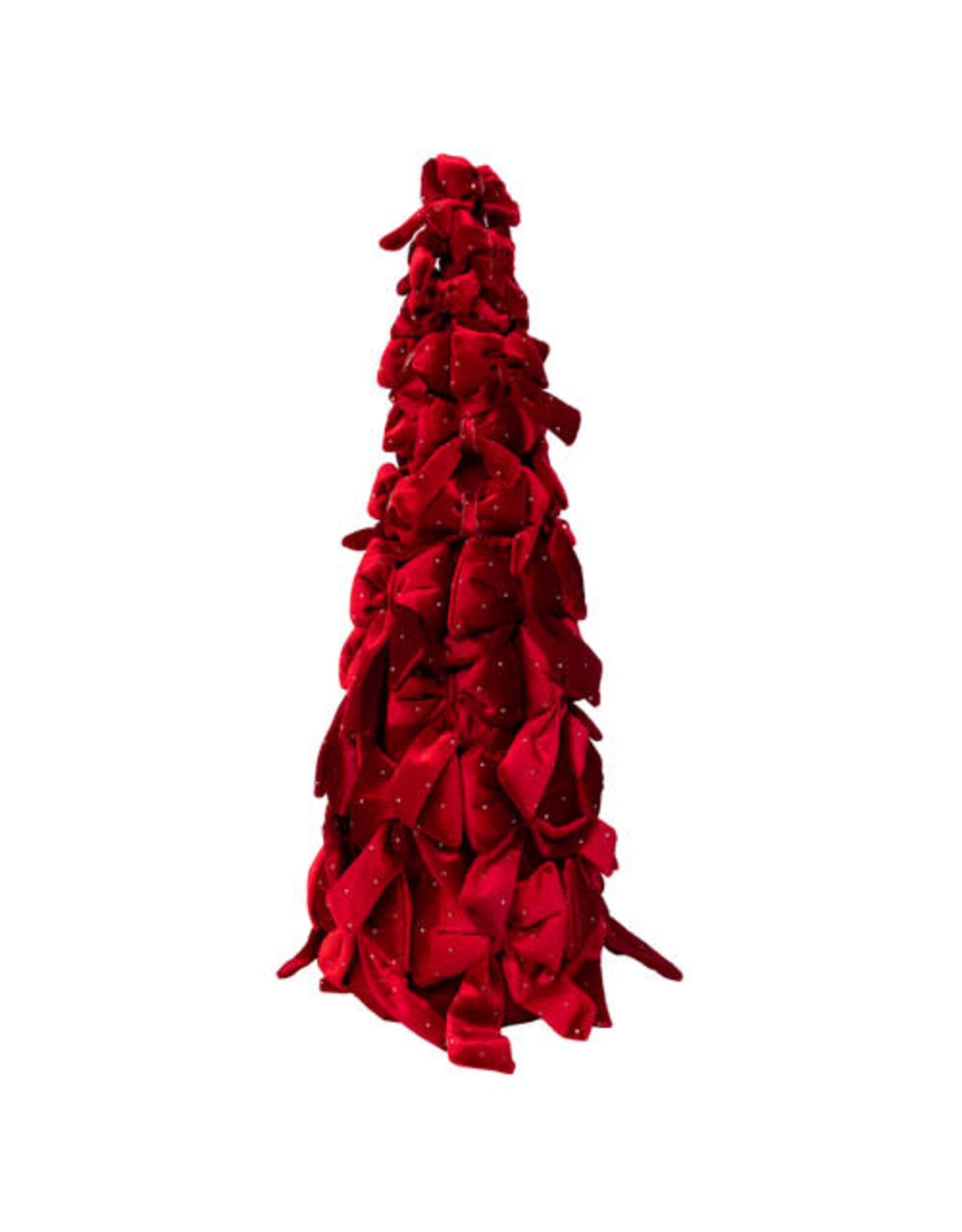 Kurt Adler Bow Tree w Diamond Gemstones 15 Inch Burgundy