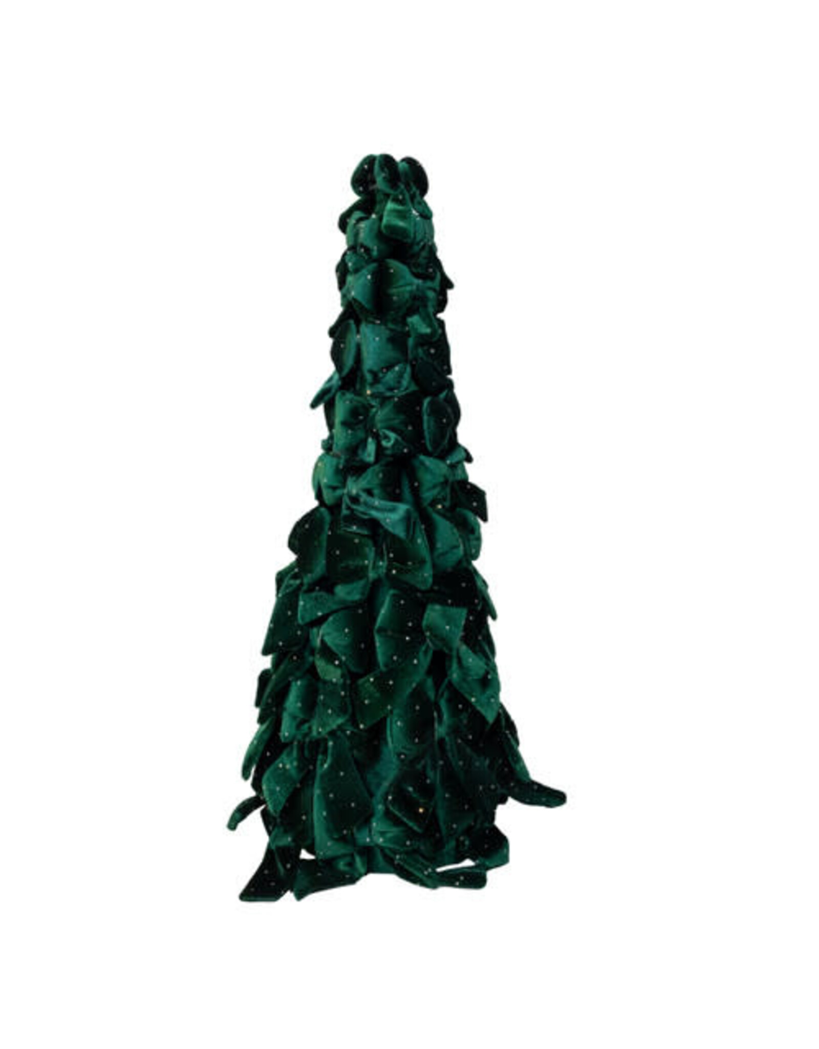 Kurt Adler Bow Tree w Diamond Gemstones 15 Inch Dark Green