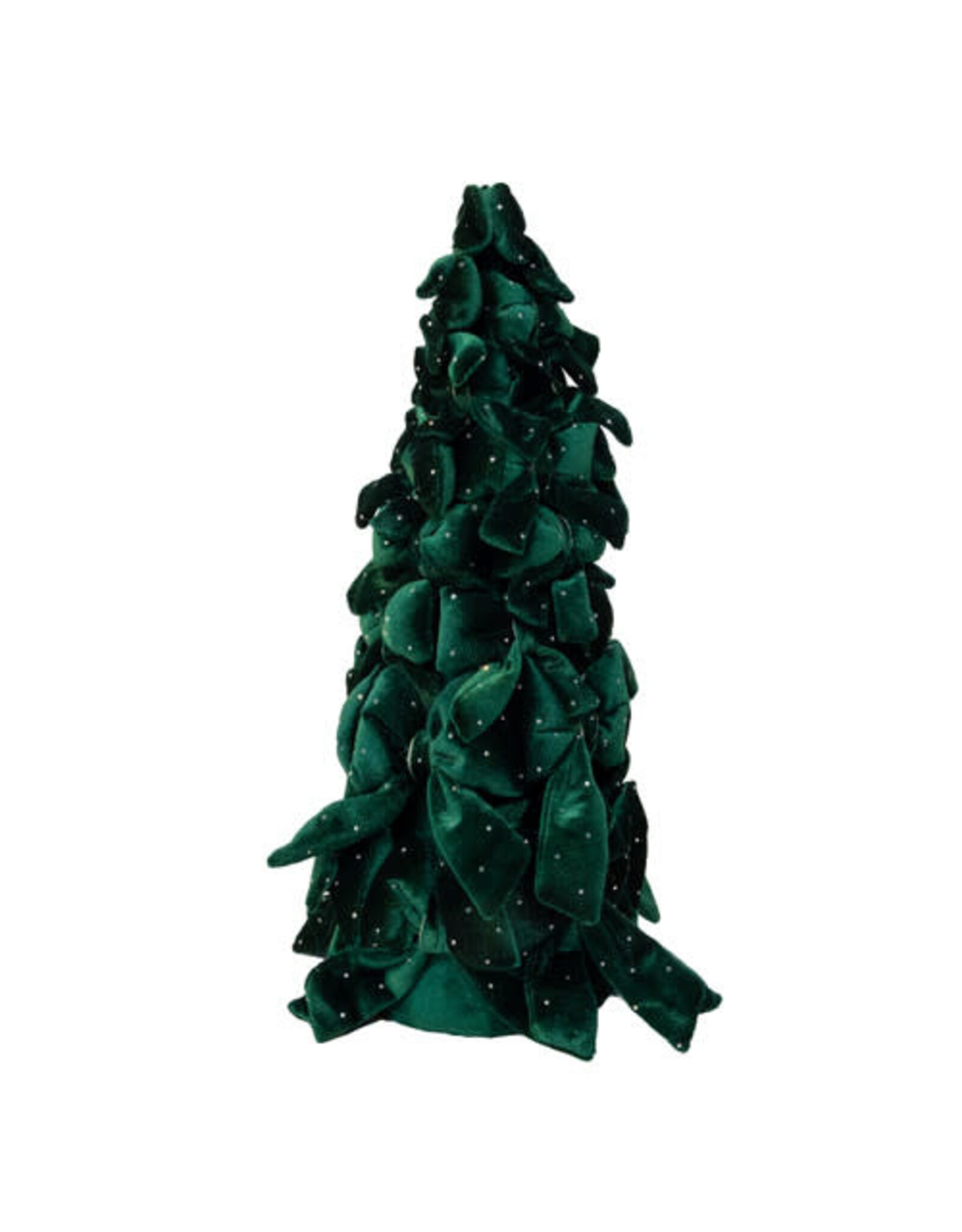 Kurt Adler Bow Tree w Diamond Gemstones 15 Inch Dark Green