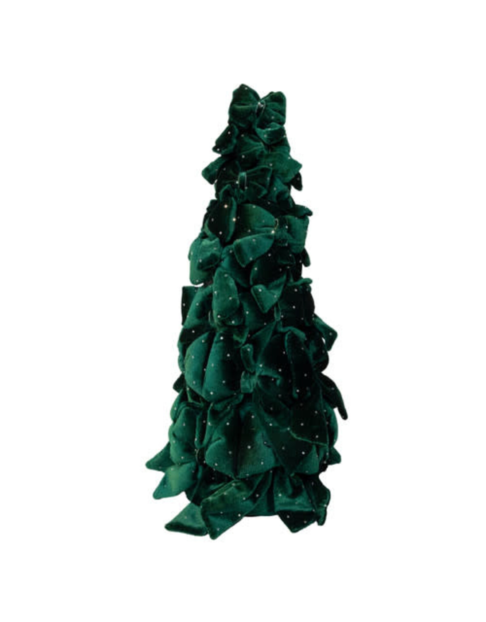 Kurt Adler Bow Tree w Diamond Gemstones 15 Inch Dark Green