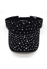 Women's Hats Brilliant Chip Crystal Sun Visor Cap in Black
