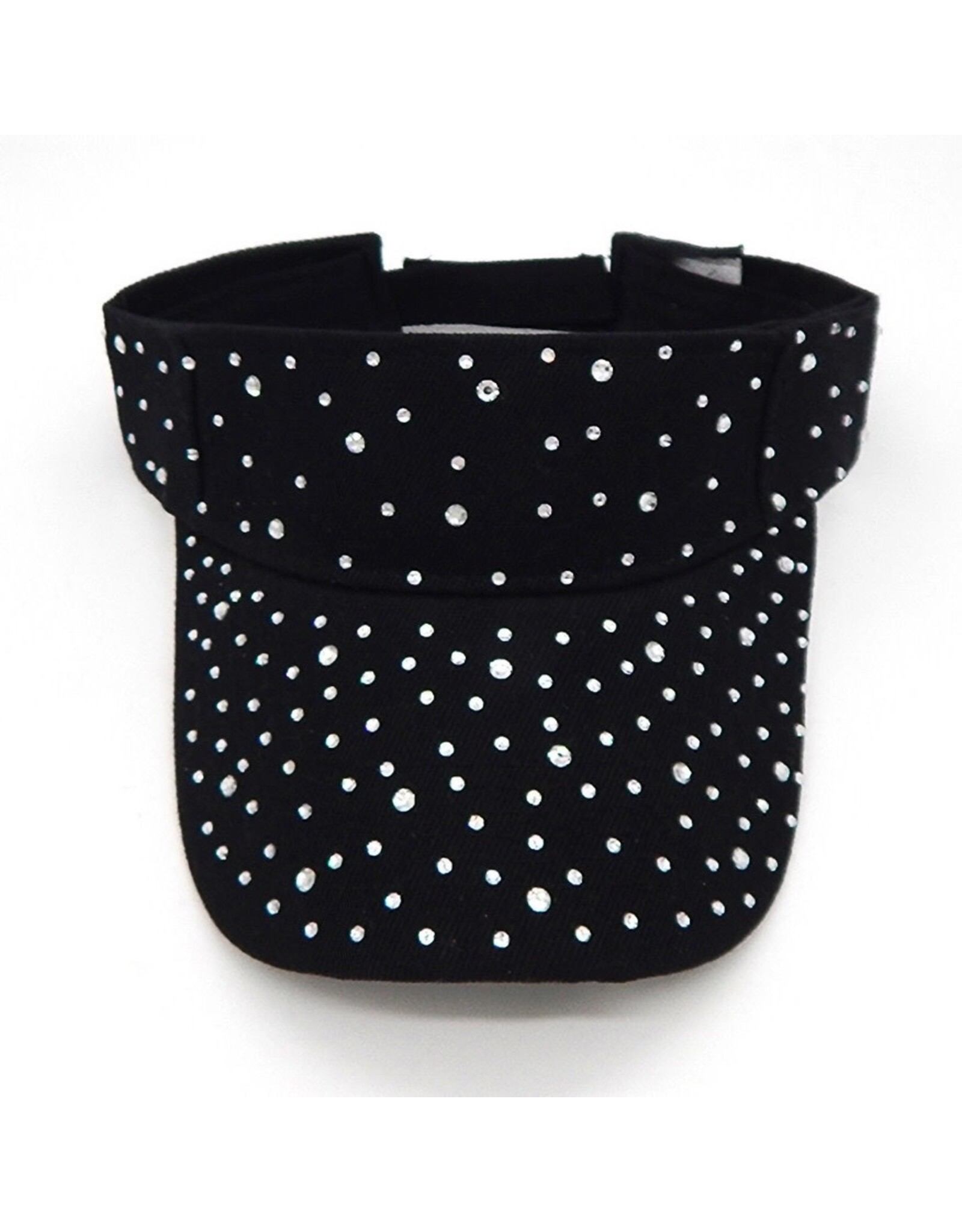 Women's Hats Brilliant Chip Crystal Sun Visor Cap in Black