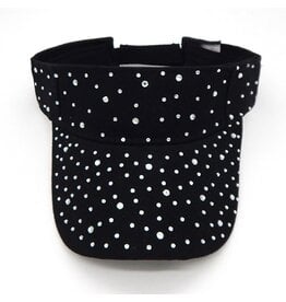 Women's Hats Brilliant Chip Crystal Sun Visor Cap in Black