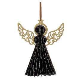 Kurt Adler Paper Honeycomb Angel w Wings Ornament 5 inch BL