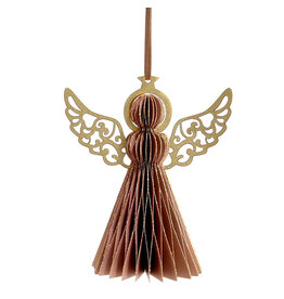 Kurt Adler Paper Honeycomb Angel w Wings Ornament 5 inch TN