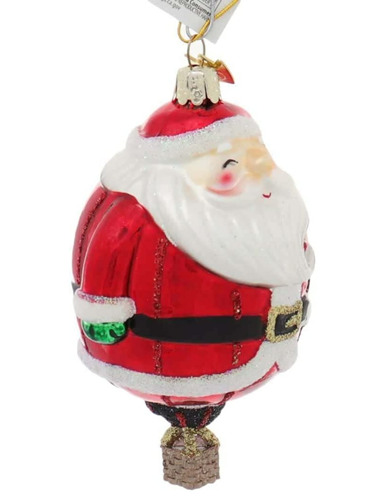 Kurt Adler Nobel Gems Hot Air Balloon Glass Ornaments Set of 3 Assorted