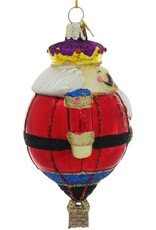 Kurt Adler Nobel Gems Hot Air Balloon Glass Ornaments Set of 3 Assorted