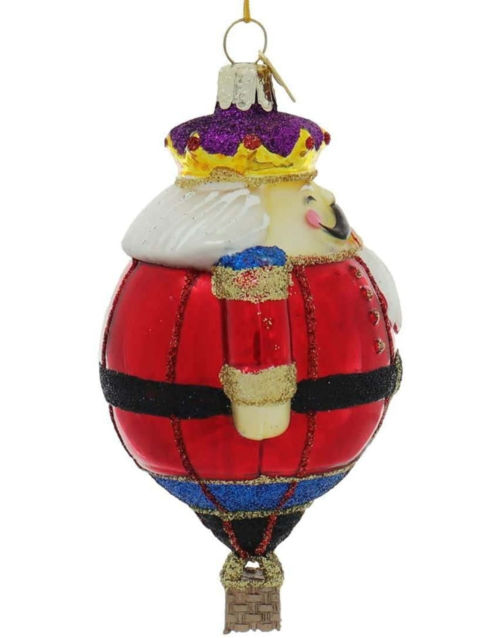 Kurt Adler Nobel Gems Hot Air Balloon Glass Ornaments Set of 3 Assorted
