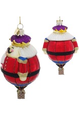 Kurt Adler Nobel Gems Hot Air Balloon Glass Ornaments Set of 3 Assorted