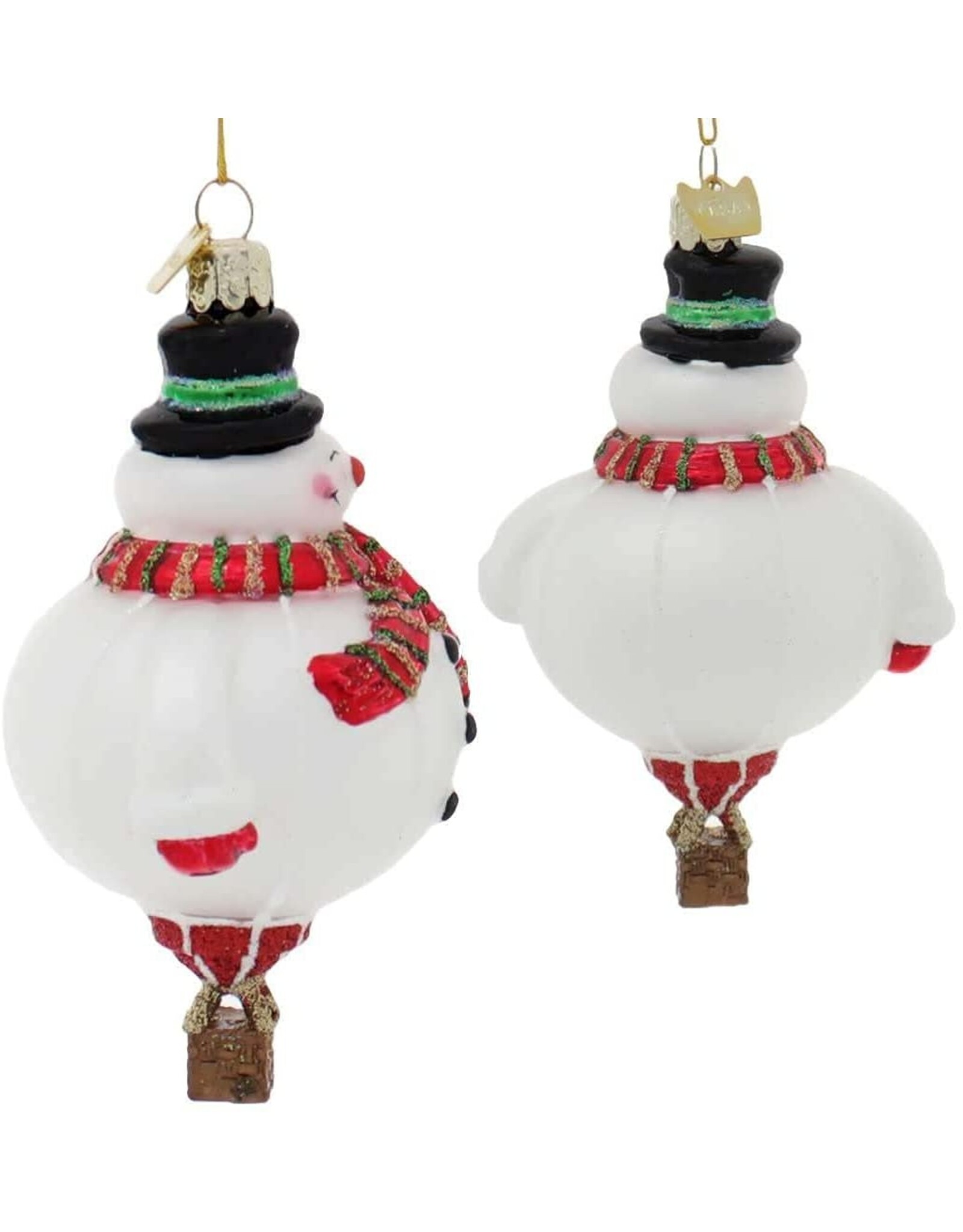 Kurt Adler Nobel Gems Hot Air Balloon Glass Ornaments Set of 3 Assorted