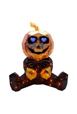 Kurt Adler Halloween Prismatic Decor LED 18H Pumpkin Man W LCD Eyes