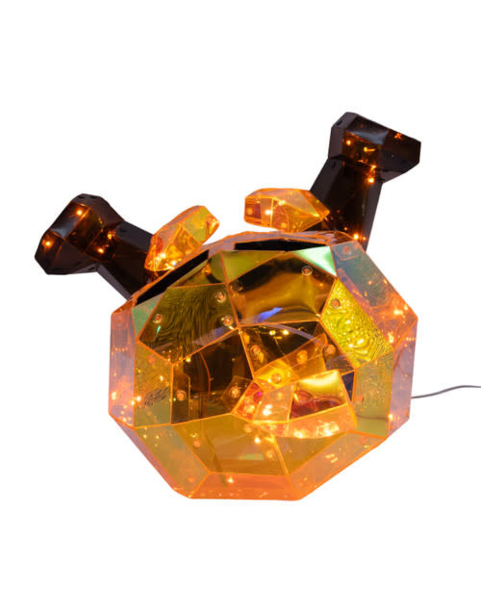 Kurt Adler Halloween Prismatic Decor LED 18H Pumpkin Man W LCD Eyes