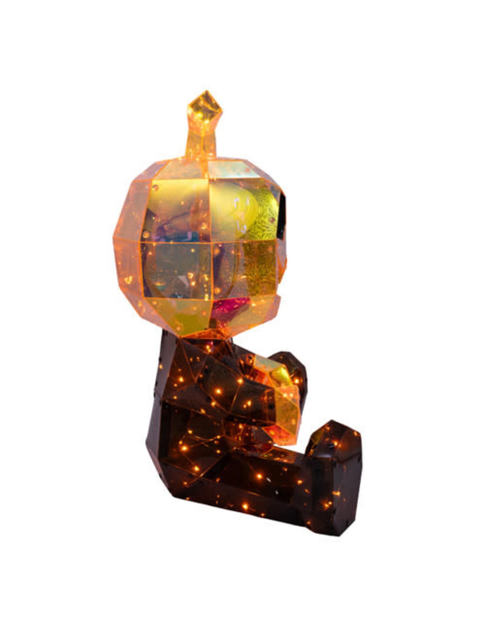 Kurt Adler Halloween Prismatic Decor LED 18H Pumpkin Man W LCD Eyes