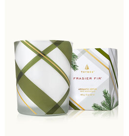 Frasier Fir Votive Candle Frosted Plaid 2 Oz