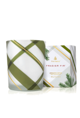 Frasier Fir Votive Candle Frosted Plaid 2 Oz