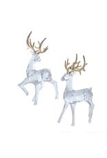Kurt Adler Crystal Deer w Gold Antlers 12” Acrylic Figures 2 Assorted