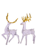 Kurt Adler Crystal Deer w Gold Antlers 12” Acrylic Figures 2 Assorted