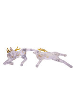 Kurt Adler Crystal Deer w Gold Antlers 12” Acrylic Figures 2 Assorted