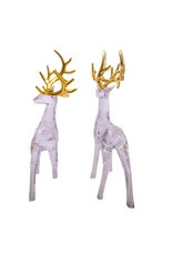 Kurt Adler Crystal Deer w Gold Antlers 12” Acrylic Figures 2 Assorted