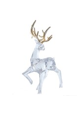 Kurt Adler Crystal Deer w Gold Antlers 12” Acrylic Figure Leg Up