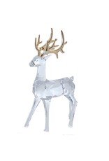 Kurt Adler Crystal Deer w Gold Antlers 12” Acrylic Figure Leg Down