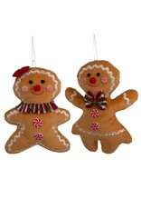 Kurt Adler Gingerbread Cookie Doll Girl Boy Christmas Ornaments Set
