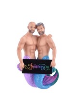 December Diamonds Happy Anniversary Merman Couple Ornament 7 Inch
