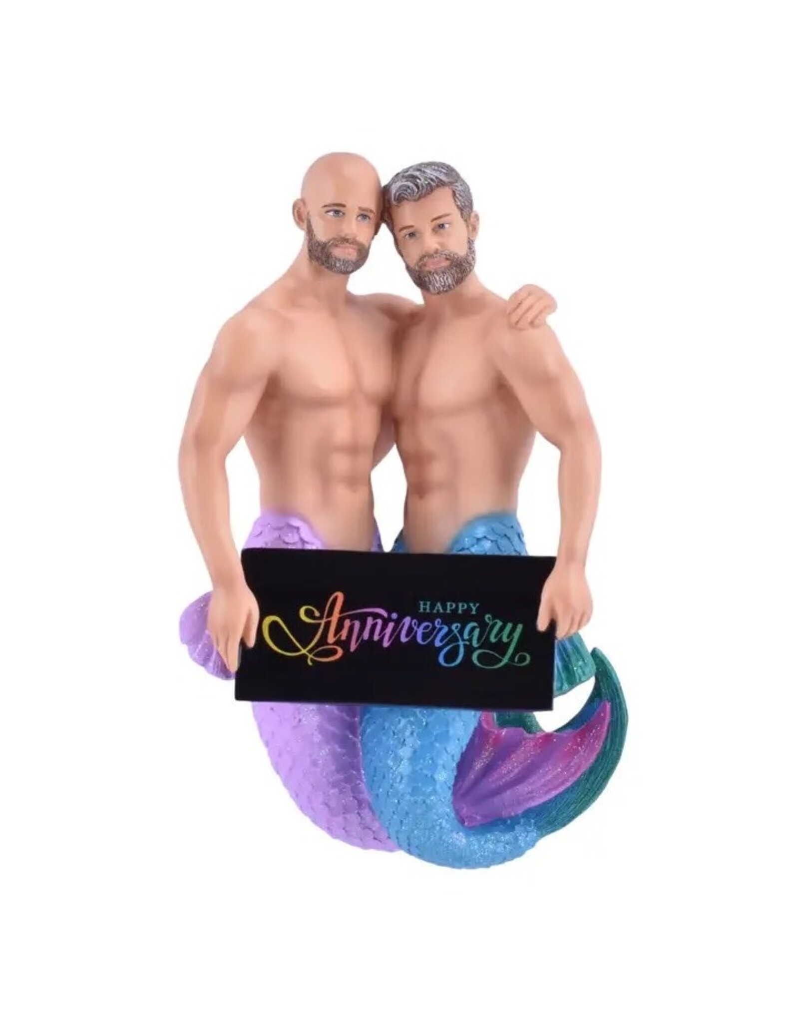December Diamonds Happy Anniversary Merman Couple Ornament 7 Inch