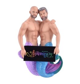 December Diamonds Happy Anniversary Merman Couple Ornament 7 Inch