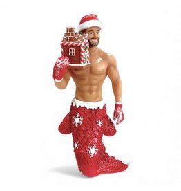 December Diamonds Gingerbread Santa Merman Ornament 7.5 Inch