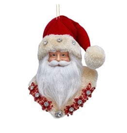 Kurt Adler Holiday Diamonds Santa Head Ornament 9 Inch