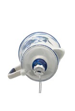 Kurt Adler Glass Blue White Delft Teapot Style Ornament 5 Inch