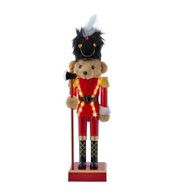 Kurt Adler Lighted Musical Bear Nutcracker 15" Battery Operated