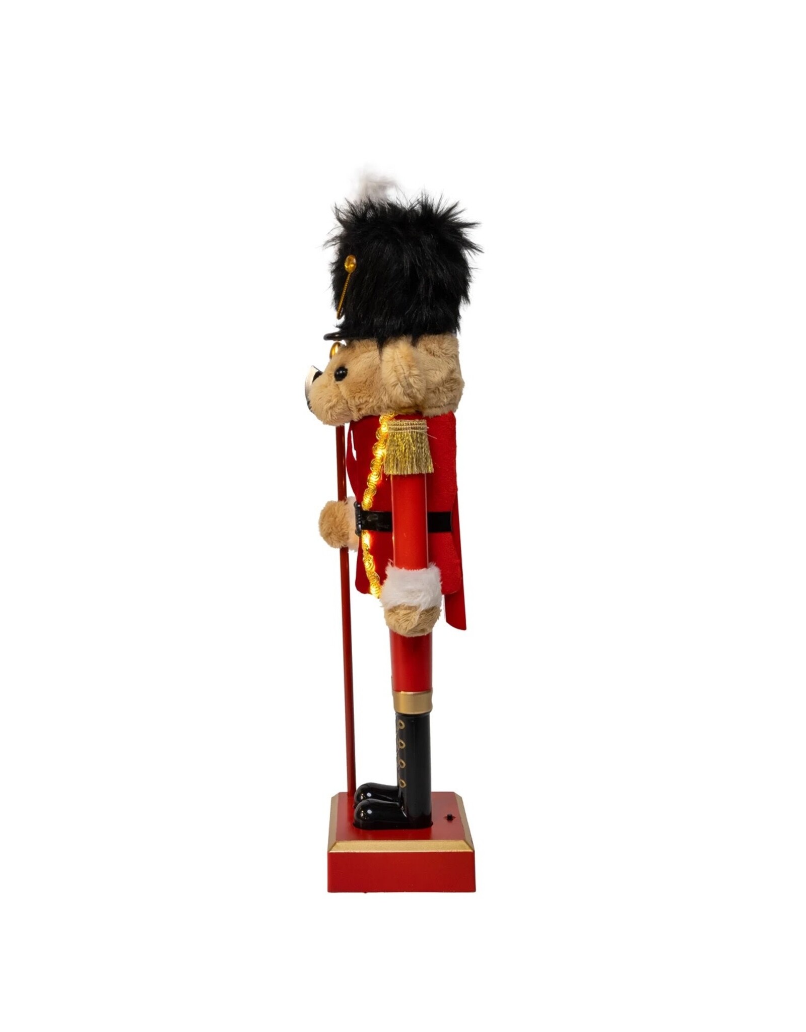 Kurt Adler Lighted Musical Bear Nutcracker 15" Battery Operated